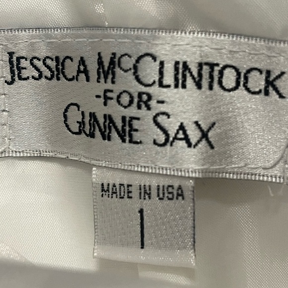 Vintage Jessica McClintock Gunne Sax Sz 1 Ivory Strapless Tiered Dress Belt - Picture 7 of 7